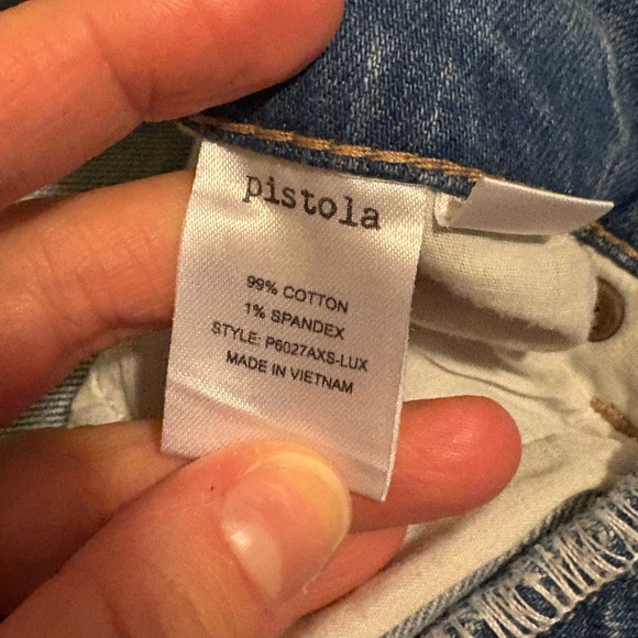 Pistola | Straight Leg Light Wash Button Fly Cropped Jeans - Picture 9 of 12